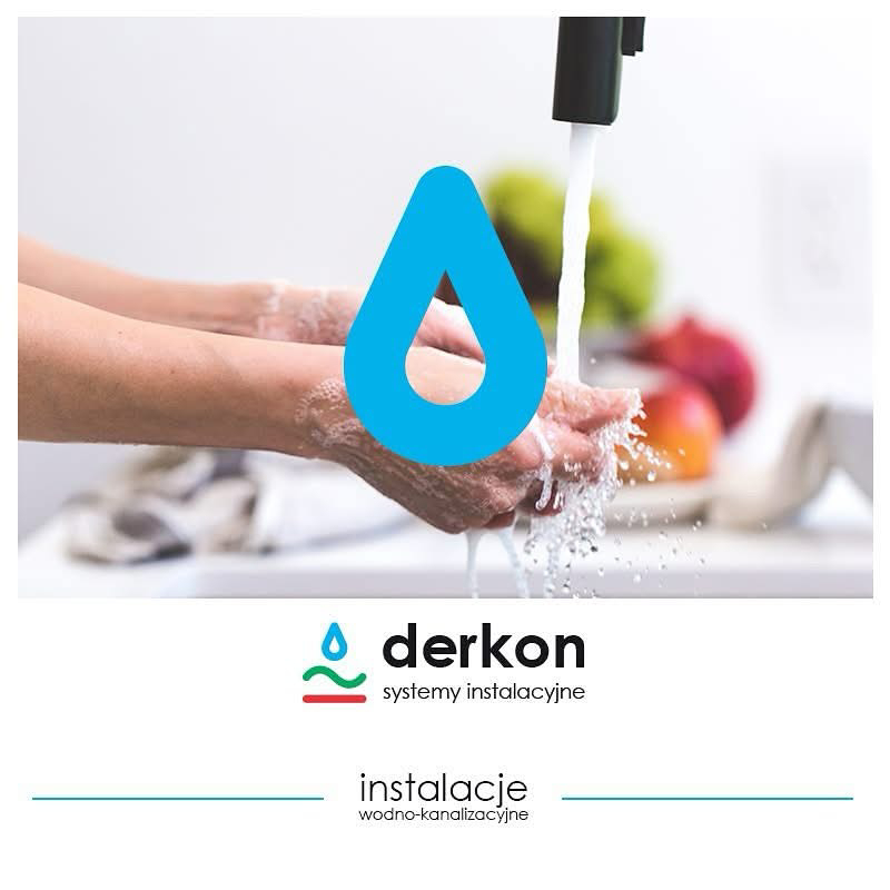plakat z logo firmy Derkon